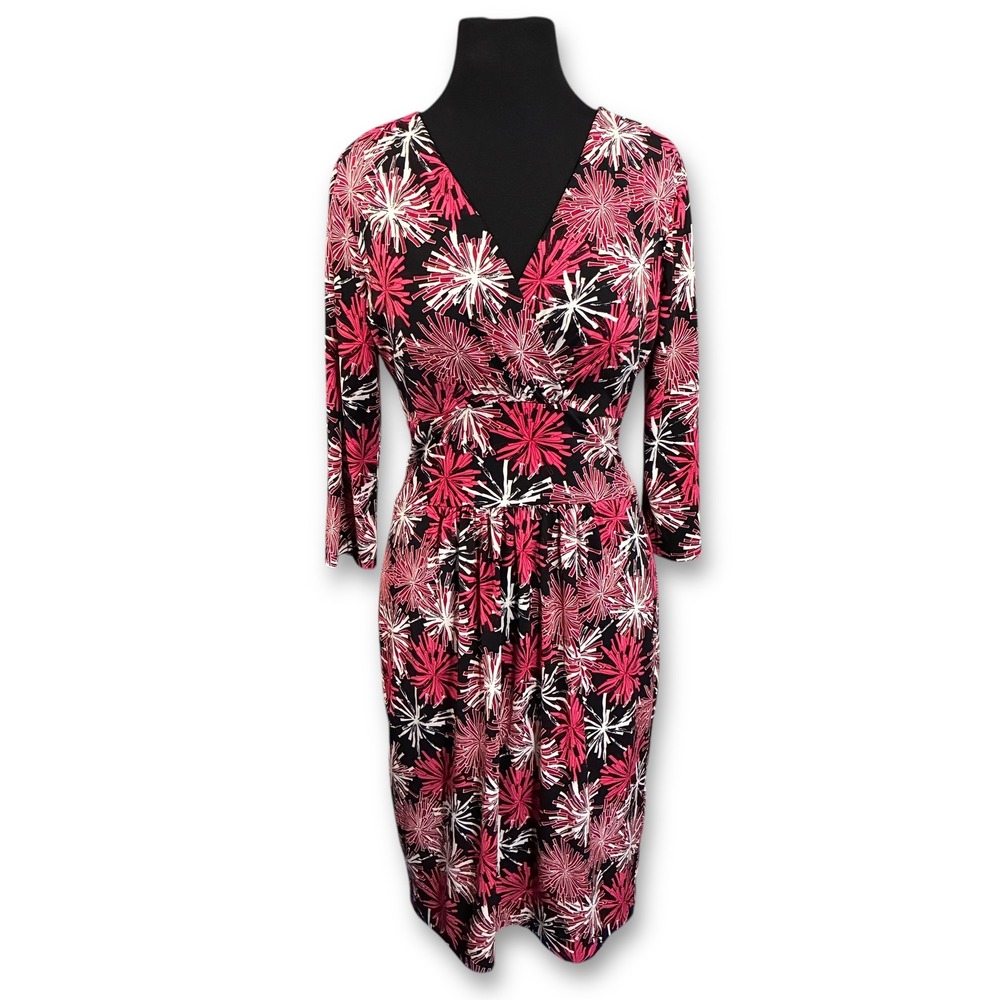 VTG Talbots Petite V Neck 3/4 Sleeve Jersey Knit Dress‎ Size 8